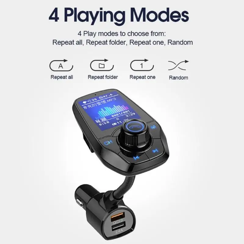 T26D цветной экран Автомобильный комплект Bluetooth беспроводной fm-передатчик громкой связи mp3-плеер