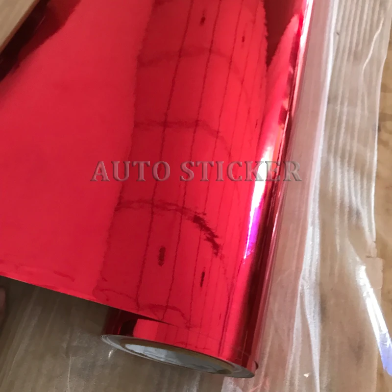 Red Mirror Vinyl Wrap Film High Gloss Car Plating Adhesive Sticker Decal Sheet Color Change DIY Auto Stickers 4