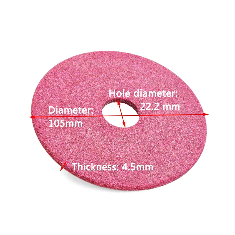 5 шт. 105x4,5 мм Розовый нетканый керамический шлифовальный диск для Точило для бензопилы шлифовальный станок 3/" и 404 цепь