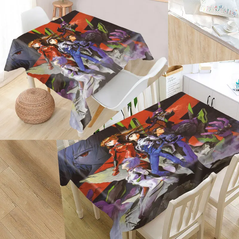 

Custom Neon Genesis Evangelion Tablecloth Square /Rectangular Tablecloth For Wedding Table Cloth Cover TV Covers Tea Tablecloth