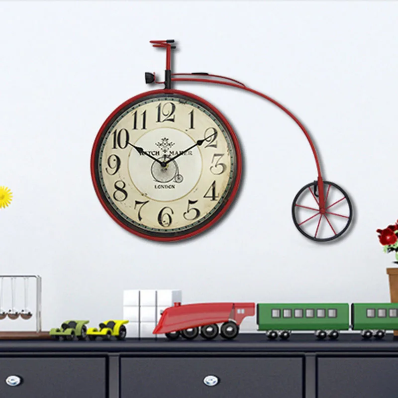 Настенные часы с велосипедным колесом, креативные Большие размеры, большие декоративные настенные часы Wandklok, настенные украшения для гостиной, 5577 - Цвет: 45x36x6.3cm  0.52kg