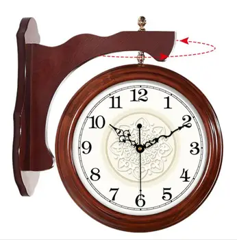 

Wood Double Sided Solid Wall Clock Pow Patrol Wall Watch Mechanism Modern Quartz Double Faced Clock Relogio Parede Decor 50ZB308