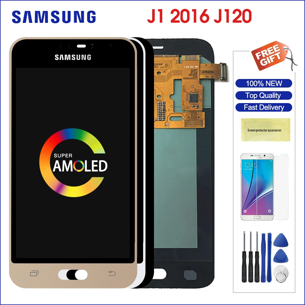 

Samsung j120 amoled For SAMSUNG GALAXY J1 2016 LCD J120 J120f J120M J120H 4.5 inch Display Touch Screen Digitizer Assembly
