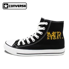 Design Leopard Pattern MR MRS Hand Painted Shoes Men Converse All Star Sneakers Women Brand Canvas Skateboarding Shoes