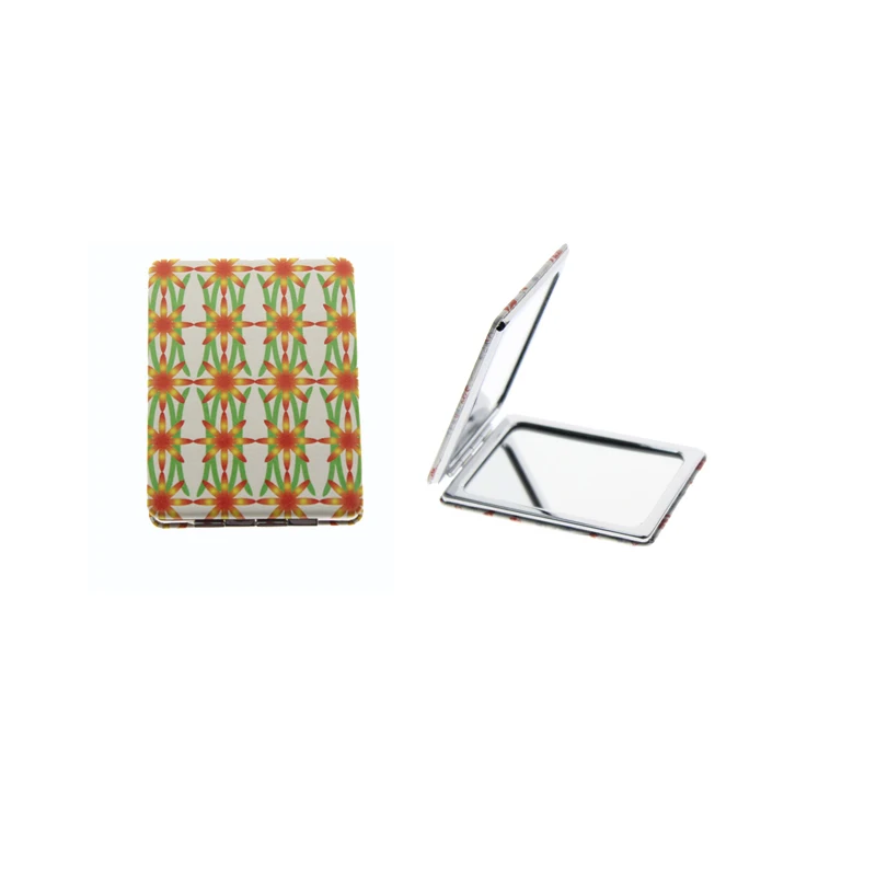 

8.5*6cm Rectangle Double Sided Stainless Steel Portable Folding Custom Pocket Mirror For Women Girls Kids Children