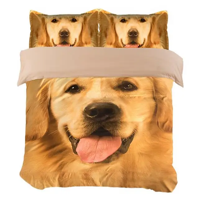 Golden Retriever Dog Print Bedding Set Twin Queen King Size