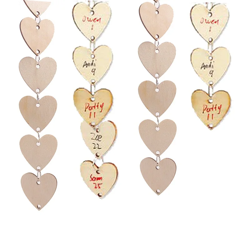 

Manual DIY Calendar Hanging Plate Reminder Record Wood Chip Hanging Decoration(50* Wood Chip,50* Iron Ring)