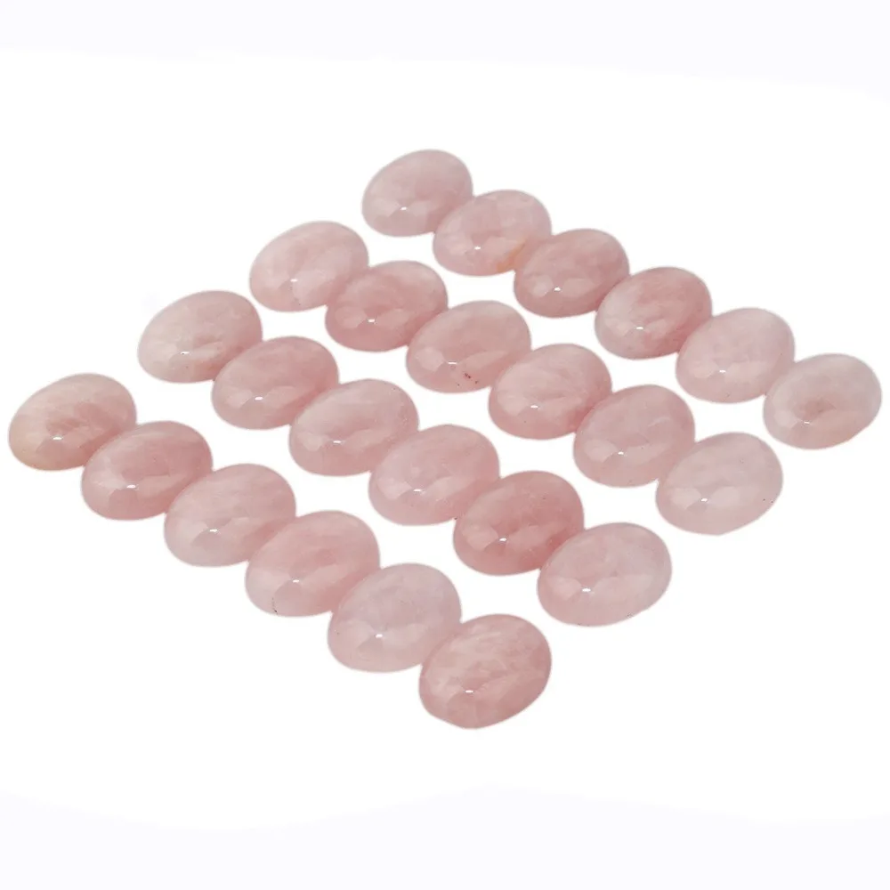 Rose Quartz Cabochons CAB Flatback for Jewelry Making,15x20mm,Pack of 10 3