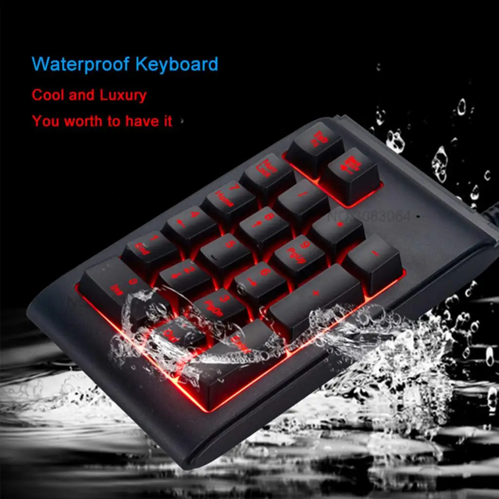 USB 19 Keys Number Pad Mini Numeric Keypad Keyboard Backlight For Laptop