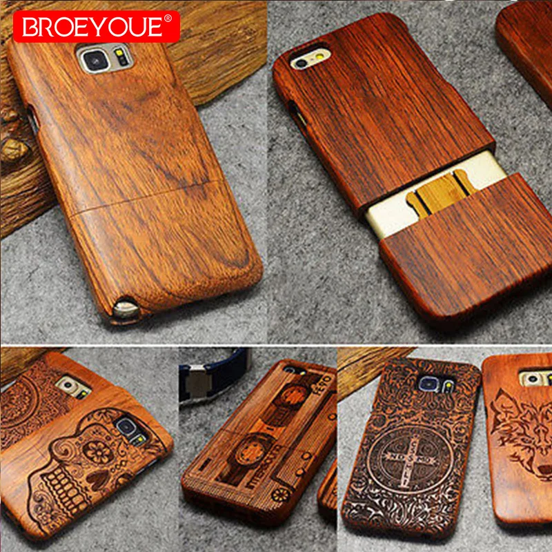 

BROEYOUE Wood Case For Samsung Galaxy S5 S6 S7 S8 S9 Edge Plus Note 3 4 5 8 Coque Case Cover For iPhone X 7 8 6 6S Plus 5 5S SE