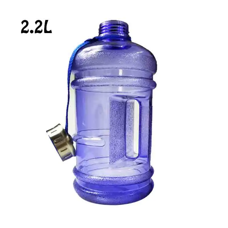 2.2L большой емкости бутылки для воды Спорт на открытом воздухе тренажерный зал Половина галлонов фитнес тренировка Кемпинг бег тренировки бутылка для воды - Цвет: 2.2L 13