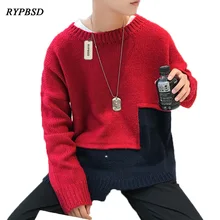 Patchwork Sweaters Men New 2017 Round Neck Fashion Sweaters Male Casual Patchwork Mens Knitted Sweaters Male 3 Colors