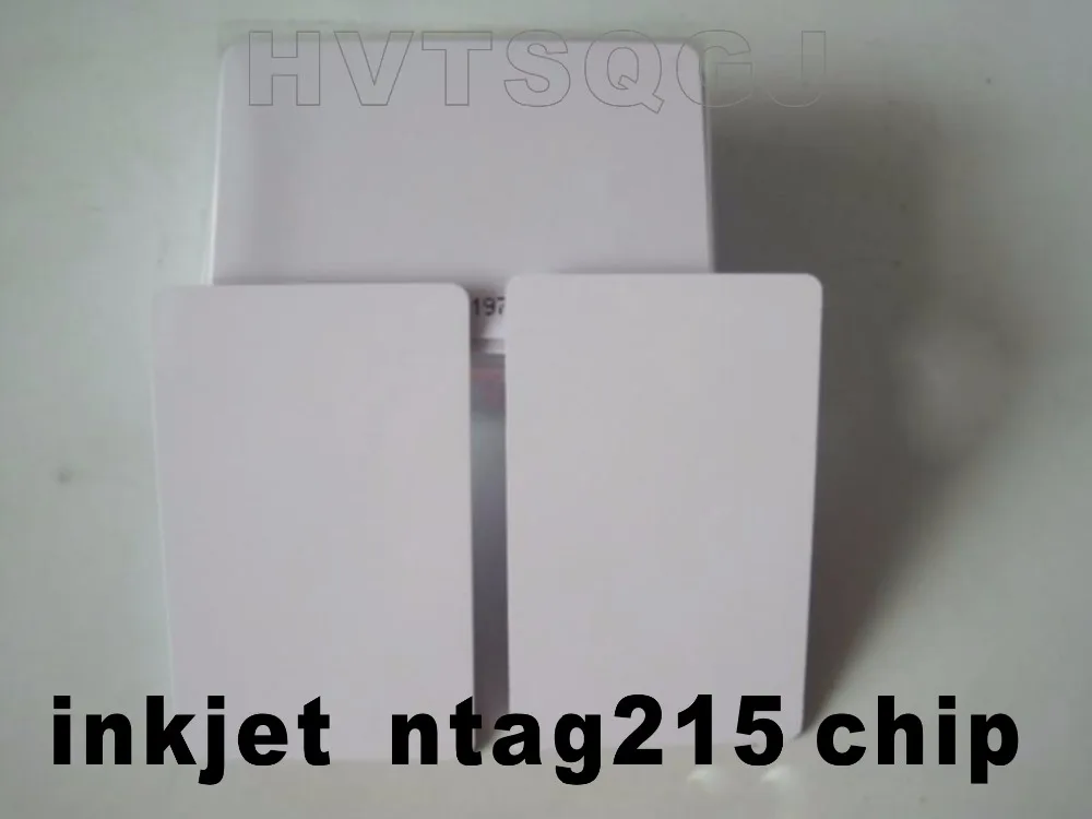 CR80 стандартная rfid карта 13 56 МГц ntag215 Пустая карточка для струйной печати из ПВХ