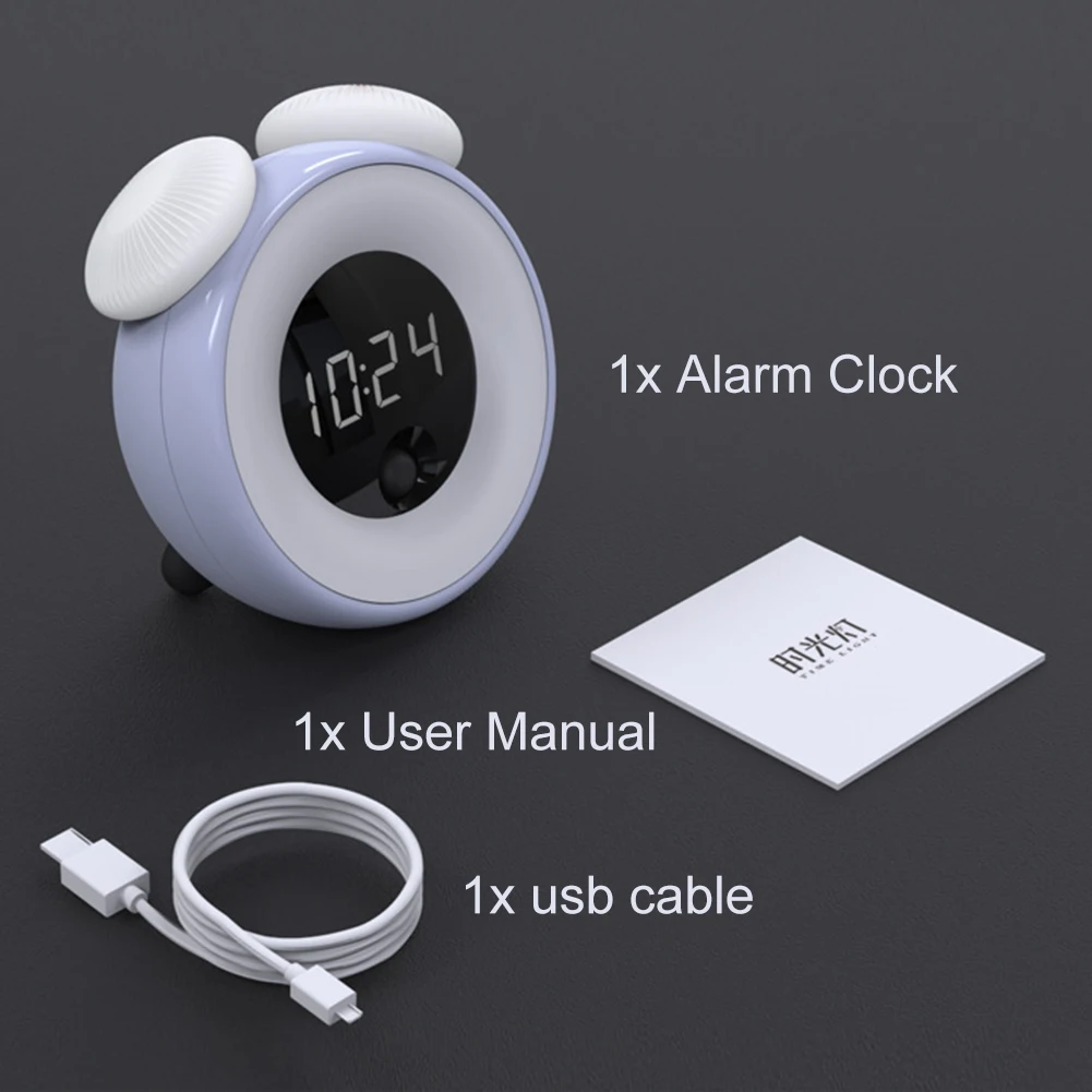 

Gifts Sounds Control Induction USB Charging Alarm Clock Digital Home Led Plastic LCD Screen Sleep Recognition Wake Up Soft Light