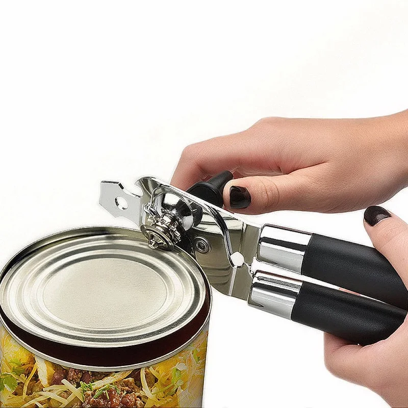 

100% Stainless Steel Can Opener Tin-opener Multi-functional Open Cans Bottle Opener Multi-function Opener Safely Kitchen Tool