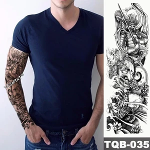 New 1 Piece Temporary Tattoo Sticker warrior landscape battle style Tattoo Arm Body Art Big Sleeve Large Fake Tattoo Sticke