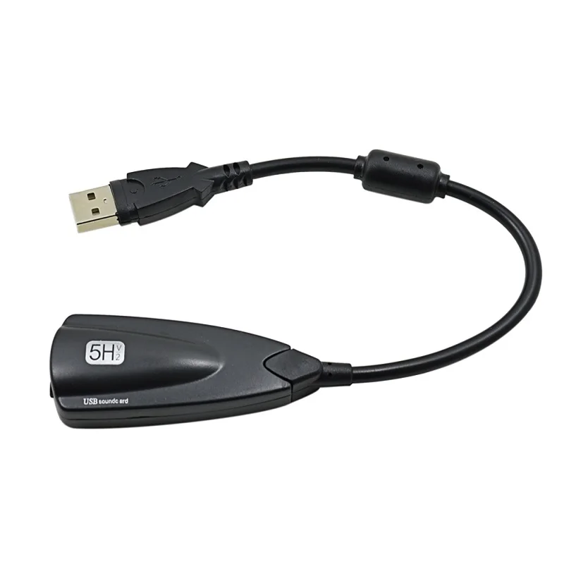 YUNCLOUD USB 2,0 Звуковая карта 5HV2 внешний 7,1 канальный адаптер с 3D виртуальным Аудио гарнитура микрофон 3,5 мм разъем для ноутбука - Цвет: Black