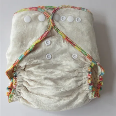 

2015 New Arrival Single Rows Snaps Natural Bamboo Velour Cloth Diaper Fitted One Size 50 Nappy With 50 Bamboo Inserts NO PUL