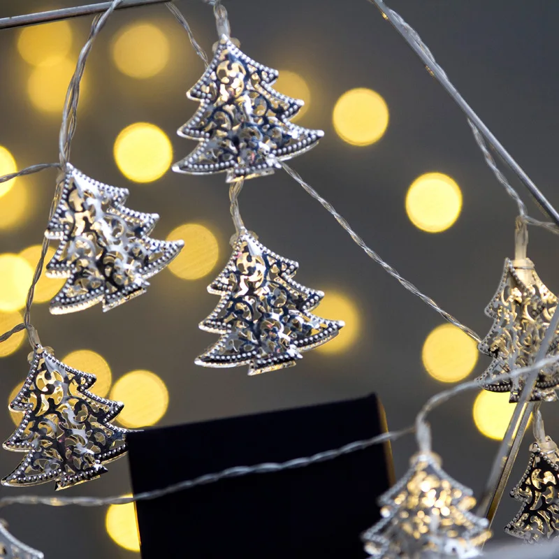 20 светодио дный Nordic Серебряная елка Батарея работает огни строки 3 м светодио дный украшения для Рождественский венок на окне год