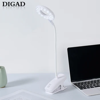 

Digad 28LED lamp beads Touch On/off Switch 3 Modes Clip Desk Lamp Eye Protection Reading Dimmer Rechargeable USB Led Table Lamps
