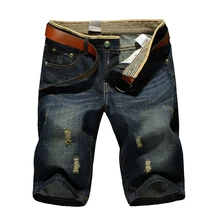 Cheap Wholesale, Large Size 2017 Summer Mens Casual Fashion Brand Jeans Shorts ,Hole Denim Shorts Men 40 42 44