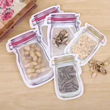 5 шт Mason Jar в форме сумки для хранения набор кухонный Органайзер из пластика многоразовые закуски свежие сумки Сумки для хранения продуктов