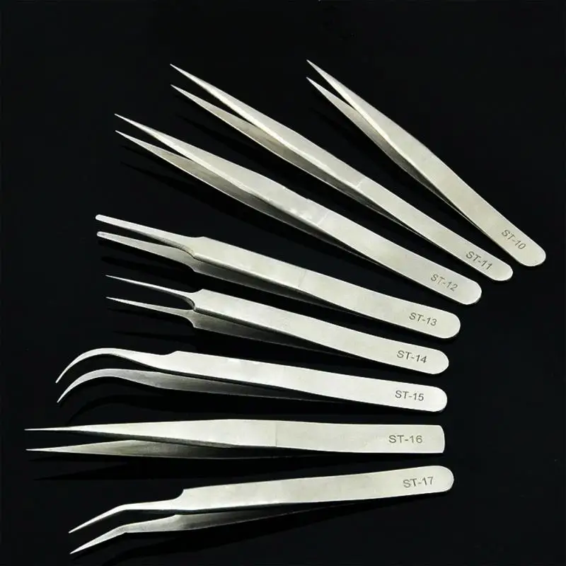 

Anti-Acid Steel Curved Straight Tweezers Makeup Eyelash False Eyelashes Extension Eye Lashes Styling Tools