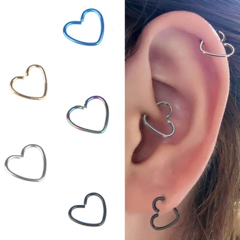 

Body Jewelry Surgical Steel Daith Heart Ring Cartilage Tragus Piercings Hoop Lip Nose Rings Orbital Ear Stud Helix Jewelry