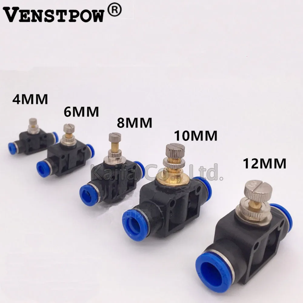 

1PCS LSA Throttle valve PA SA 4-12mm Air Flow Speed Control Valve Tube Water Hose Pneumatic Push In Fittings T-Type