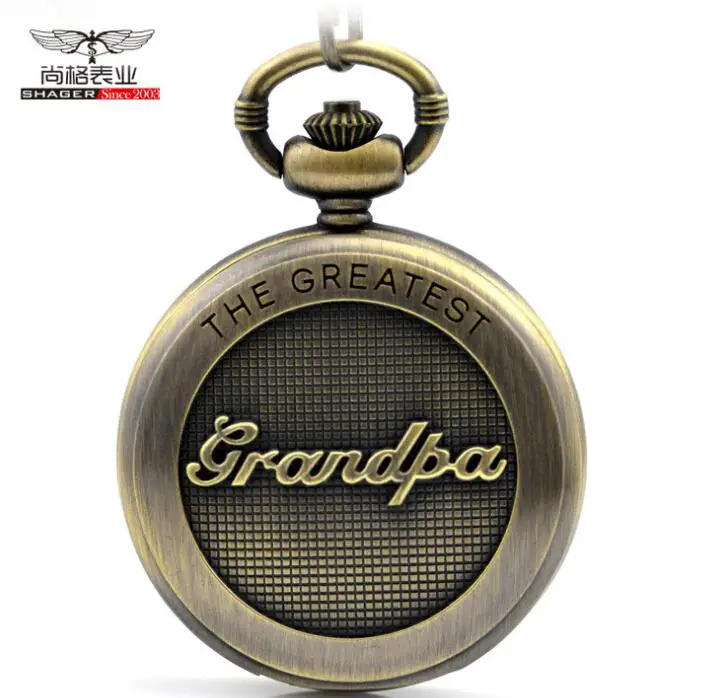 Старинные папа Дедушка карманные часы Сеть кулон кварцевые карманные часы Лучший подарок для папы дедушка WP4004