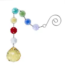 H& D 30 мм хрустальная люстра шар Suncatcher с восьмиугольным чакра окно солнцезащитный Ловец Радуга коллекция подарок(желтый