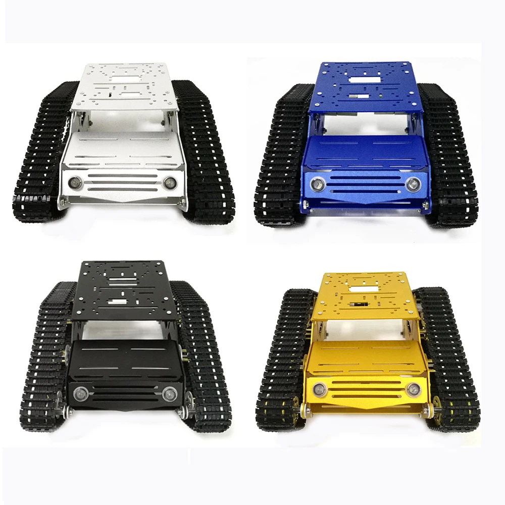 NEW-Multi-Color-DIY-Chassis-Tank-Car-Kit-With-Rubber-Bearing-Wheels-Module