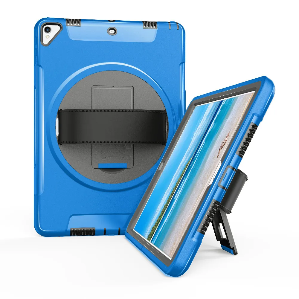 

Miesherk Case for iPad Pro 10.5 3 in 1 TPU+Plastic Explosion Proof Tablet Cover Case with 360 Degree Rotation Leather Hand Strap