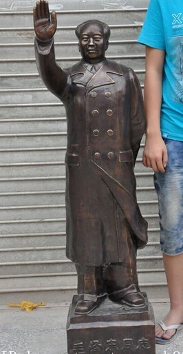 

xd 002659 53" chinese bronze Revolution great Leader President mao zedong chairman statue