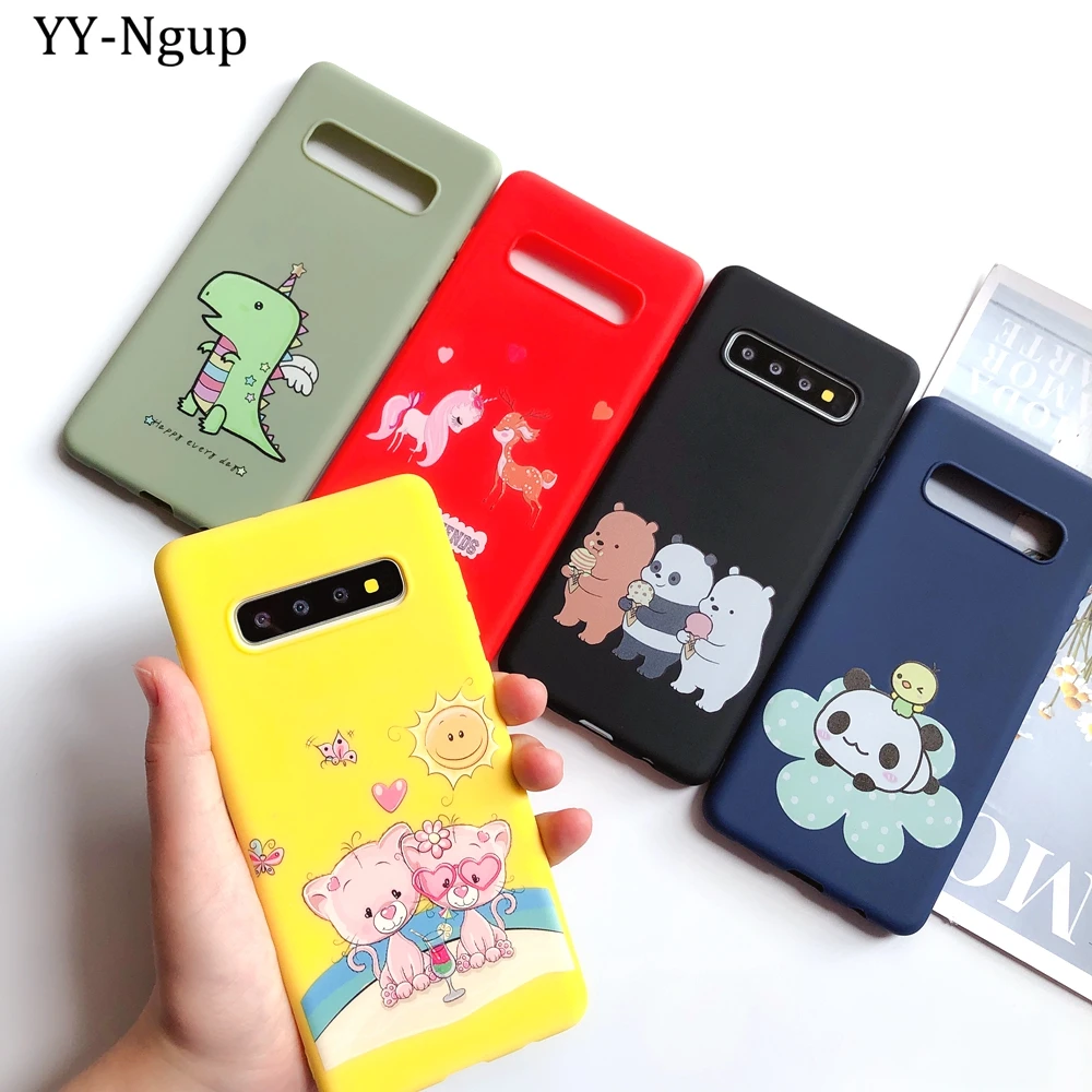 

S10 Case for etui Samsung S8 S9 S10 Plus Phone Case Kawaii Panda Silicone Cover for Samsung Galaxy S10 Lite S10E S8 S9 Soft Case