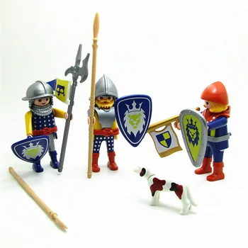 

7cm Height Playmobil Knight Set Action Figure with Sword Shiel Armor Accessories Playmobil Original Soldier Collection Toys