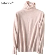 Lafarvie New Autumn Winter Turtleneck Women Sweater Pullover Female Casual Thick Knitted Mink Cashmere Sweater Warm High Quality