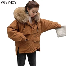 Новинка, Модный зимний женский пуховик, большой размер, ласточкин хвост, 90% белый утиный пух, пальто, большая парка с капюшоном из натурального меха енота, LY671