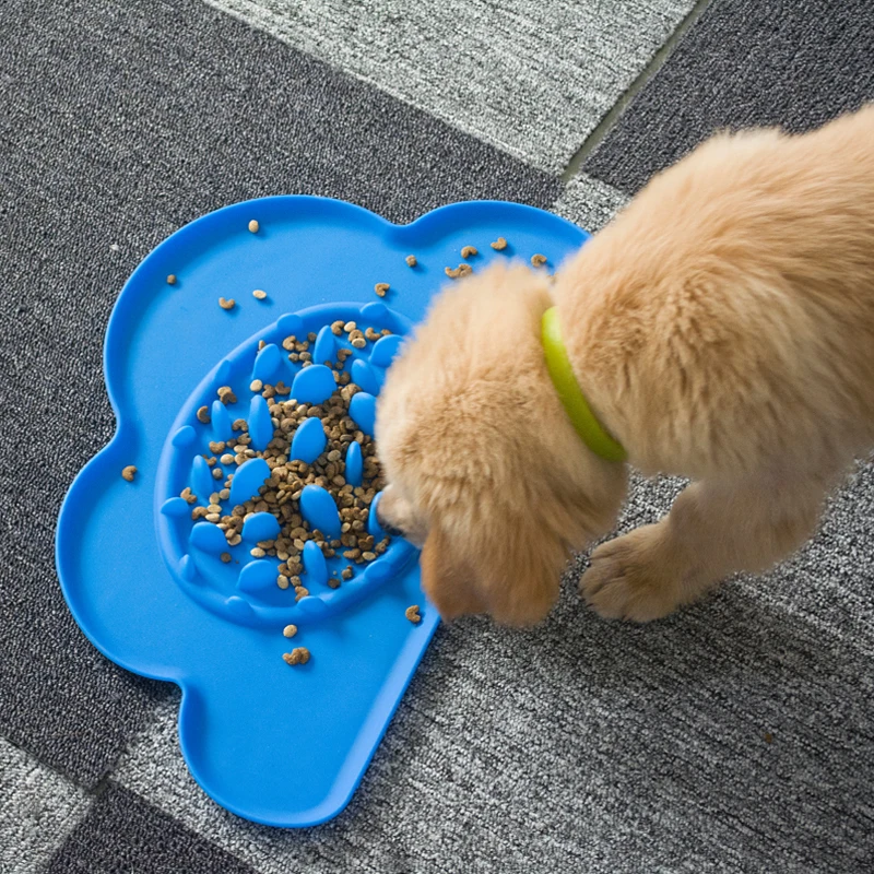 Silicone Dog Slow Eating Feeder Anti Choke Pets Bowl Feed Dish Puppy