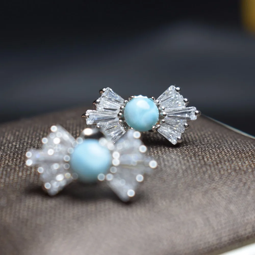 

On Sale Fine Jewelry real high quality 925 sterling Silver 100% Natural Turquoise Gemstones Earrings For Women Fine earrings