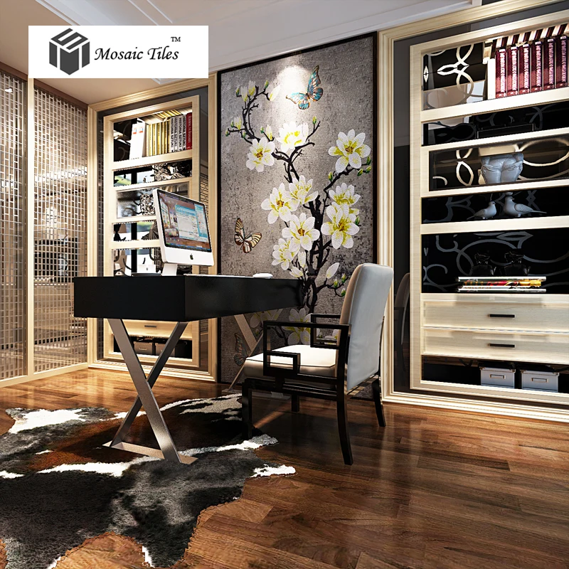 Tst main artisanat mosaïque bisazza floral personnalisé carrelage pour salon cuisine salle de bains dosseret mur.jpg