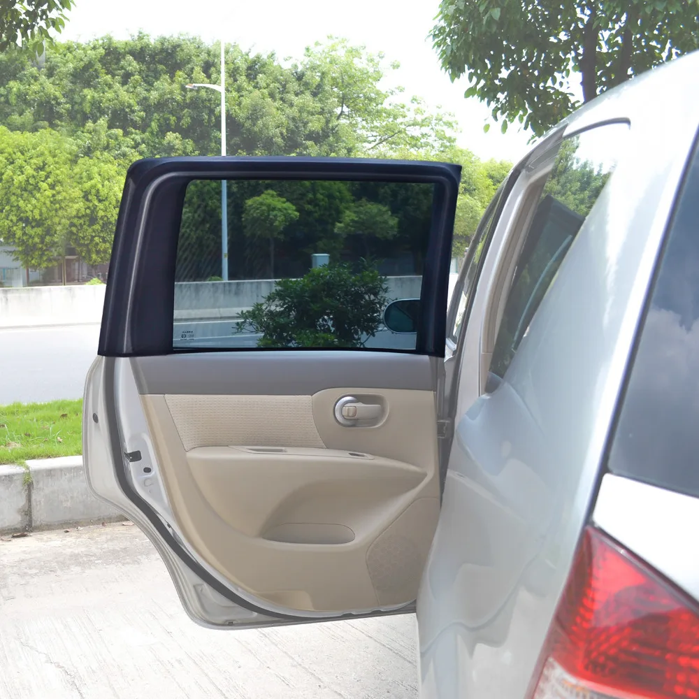 

TFY Universal Car Rear Side Door Square Window Sunshades - For car windows 29.5'' - 41.5'' W x 19'' H (Small Window) - 2 pieces