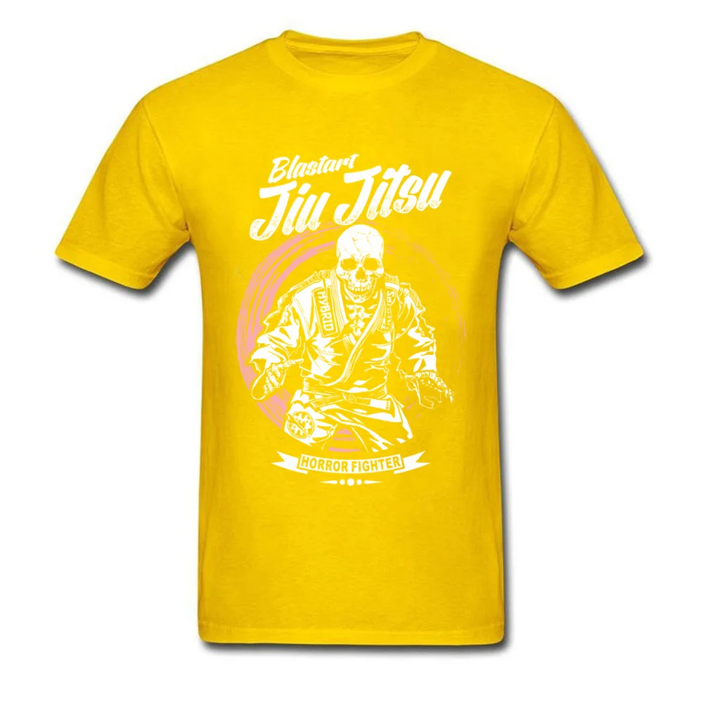 Jiu jitsu Horror Fighter 100% Cotton Fabric Men's Short Sleeve Tees Summer Autumn T Shirts Normal Tee Shirt Company Round Collar Jiu jitsu Horror Fighter yellow
