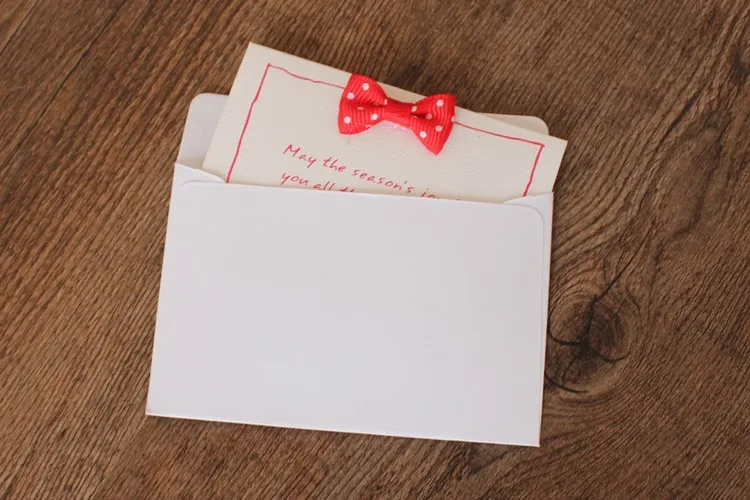 6 шт. мини конверт с ярких цветов с бантом поздравительная карточка Творческий открытка для сообщения на день рождения рождественские