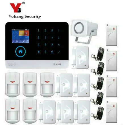

YobangSecurity Wireless Home Security System Wifi GSM GPRS RFID Alarm System Smoke Detector Shock Sensor PIR Motion Door Sensor