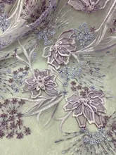 2019super quality handmade bead fabric 3D Applique African with stones and pearls for Nigerian Wedding Dresses lace MD131a 