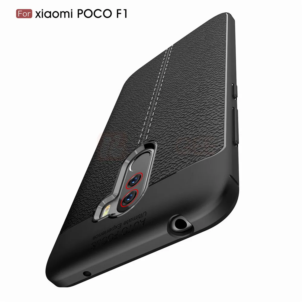 Чехол pocophone f1 для Xiaomi pocophone f1 чехол силиконовый бампер мягкий кожаный из ТПУ текстура задняя крышка для poco f1 чехол для poco f 1