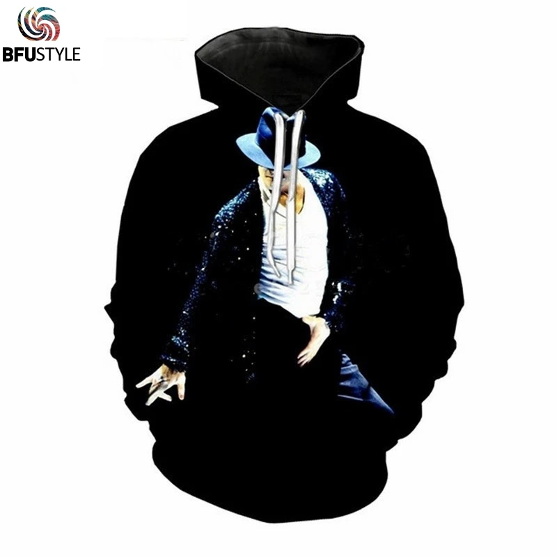 

BFUSTYLE Sweatshirts Men Michael Jackson Classic Action Casual Hoodies Streetwear Pullover Tracksuits Men Women Autumn Winter