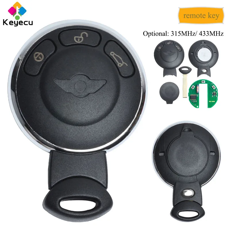 

KEYECU CAS System Smart Remote Control Car Key With 3 Buttons & ID46 Chip & 315MHz/ 433MHz - FOB for BMW MINI Cooper 2007-2014