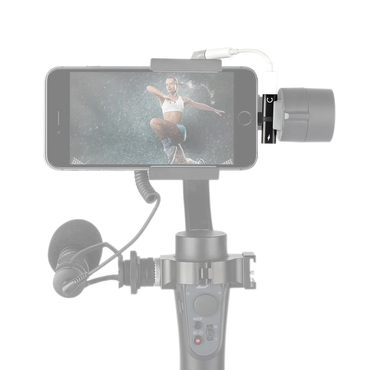 EACHSHOT 2в1 адаптер порта освещения для микрофона, прикрепленного к Gimbal, такой как Zhiyun Smooth Q Dji Osmo Mobile Feiyu SPG